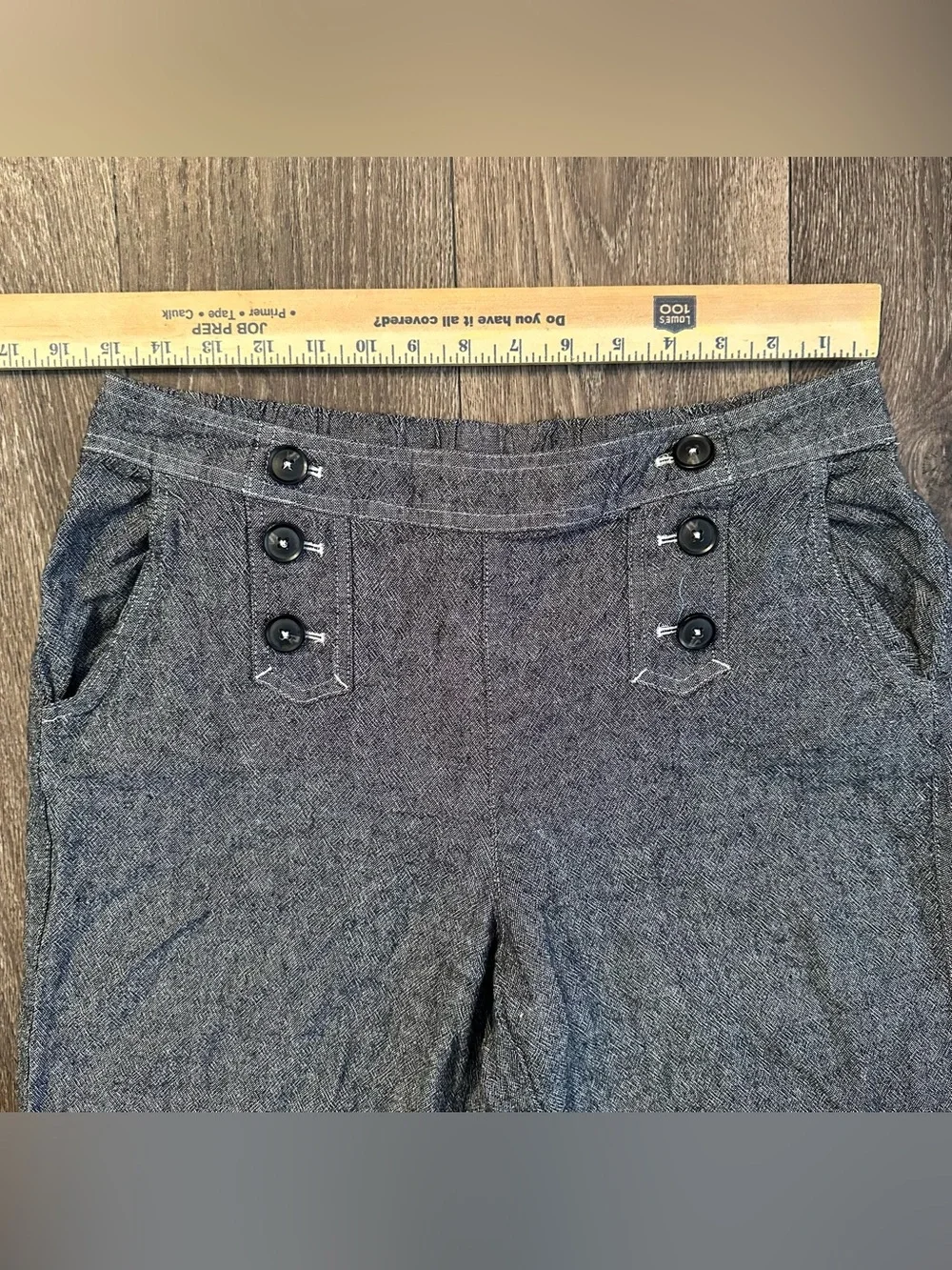 Maurices gray linen/rayon blend wide leg trousers pants Sz M office siren